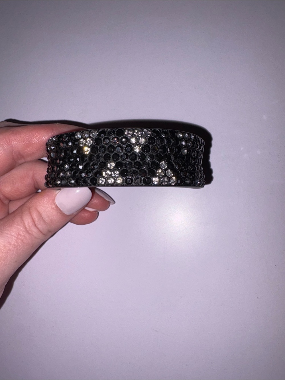 Chunky Cuff Style Bracelet; Bold Geometric pattern in black/silver